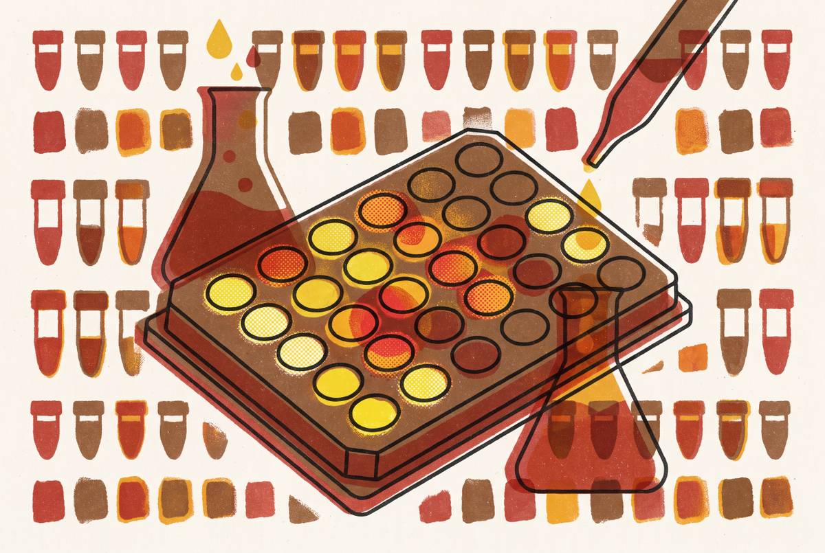 Cover illustration for “Fluorescence Reporter Assays for CFPS Lot-to-Lot Consistency Testing”