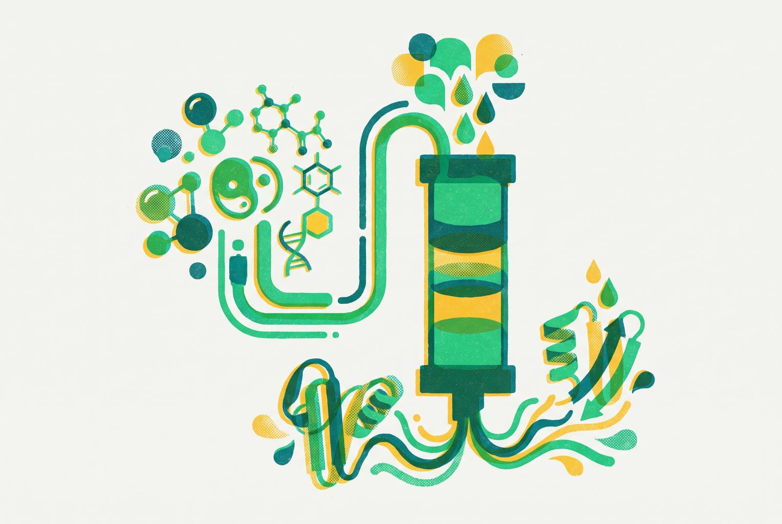 Cover illustration for “Recombinant Protein Purification Workflows After Cell-Free Synthesis”