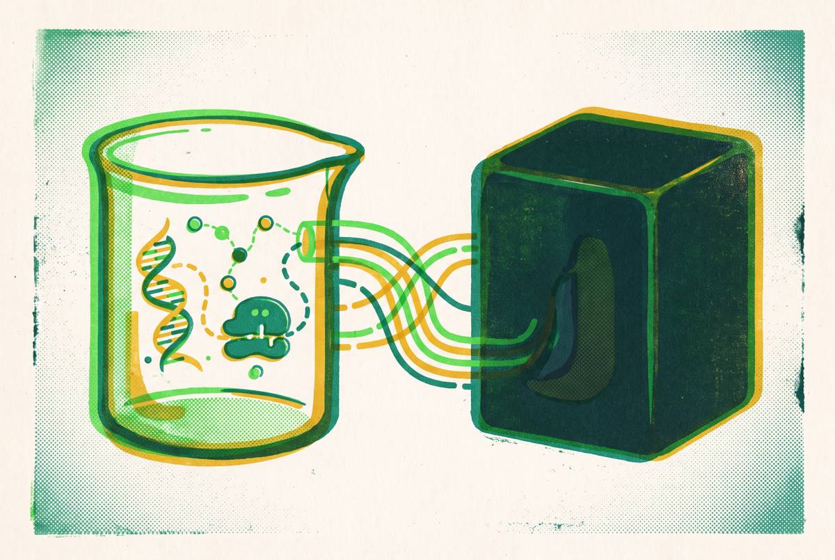 Cover illustration for “Open Formulation vs. Black-Box Reagent Kits in CFPS”