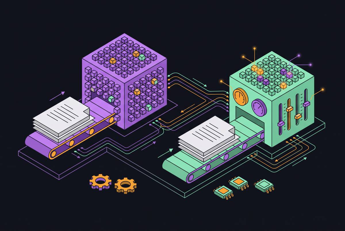 Cover illustration for “Pre-Trained Versus Fine-Tuned Models in Document AI Pipelines”