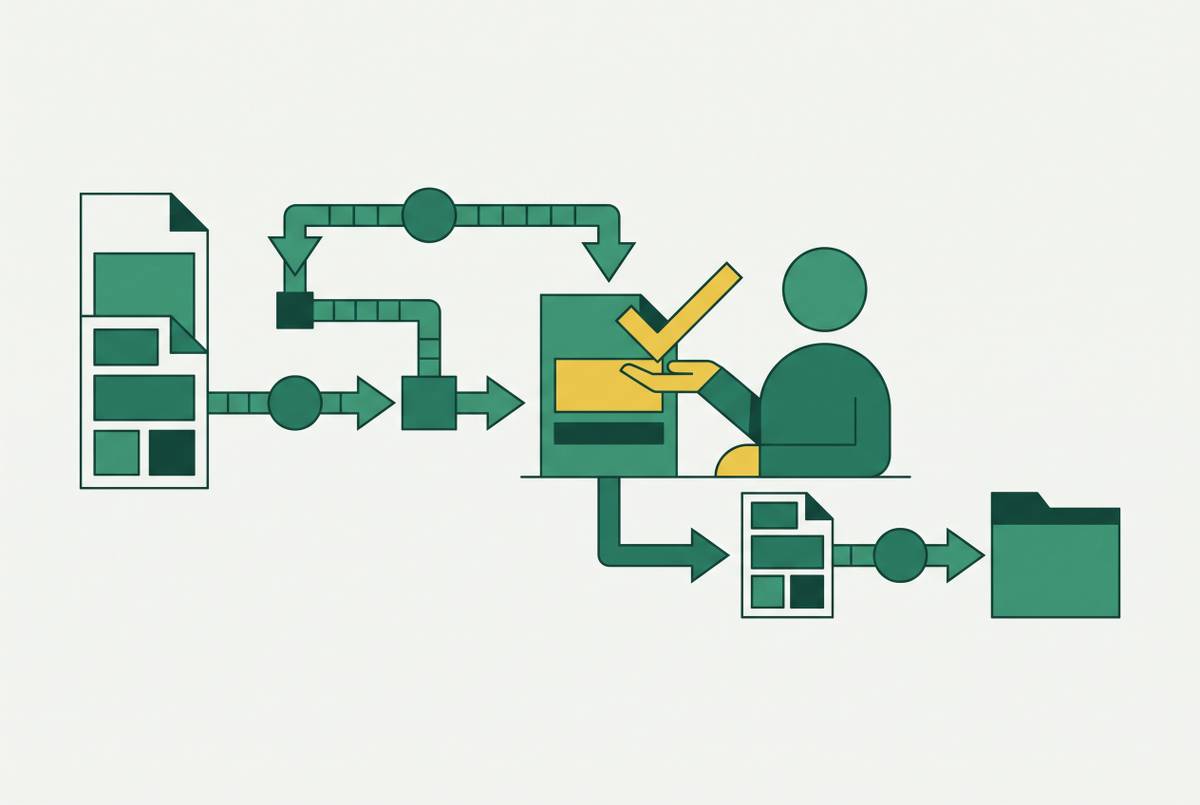 Cover illustration for “Human-in-the-Loop Validation Architecture for IDP”