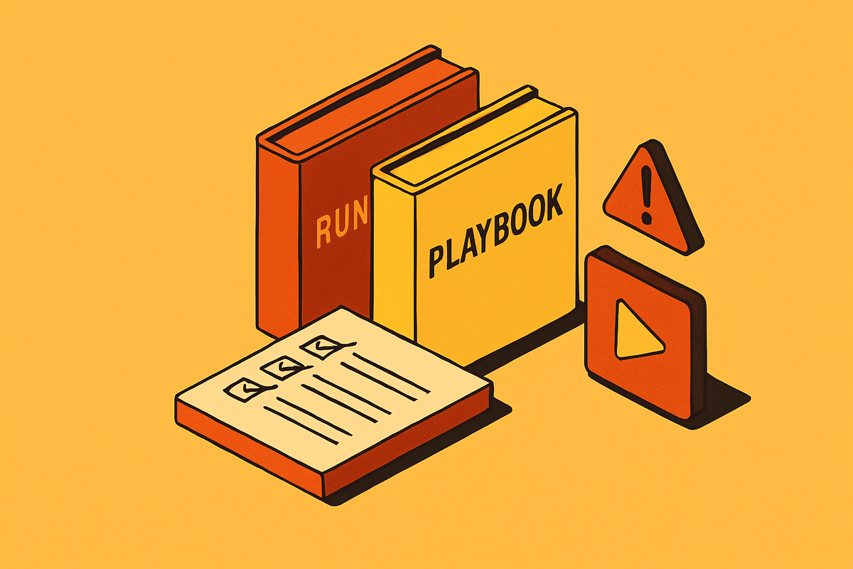 Cover illustration for “Runbook vs Playbook in Incident Response”