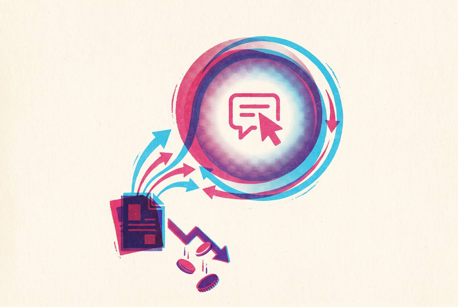 Cover illustration for “Zero-Click Conversions and Publisher Revenue Loss in AI Search”
