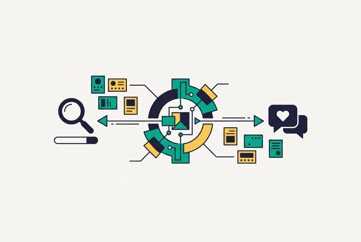 Cover illustration for “Trafficking AI Placements Alongside Search and Social”