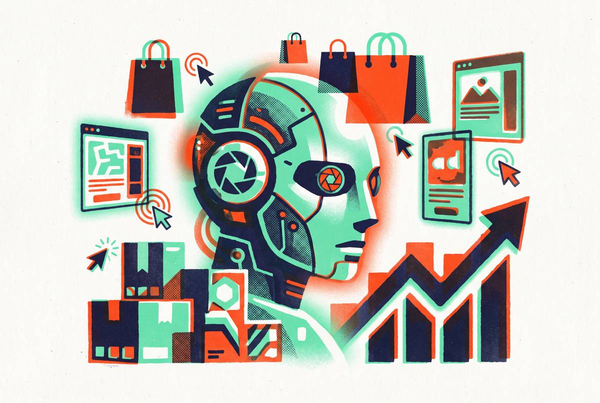 Cover illustration for “AI Advertising Playbook for E-Commerce Brands”