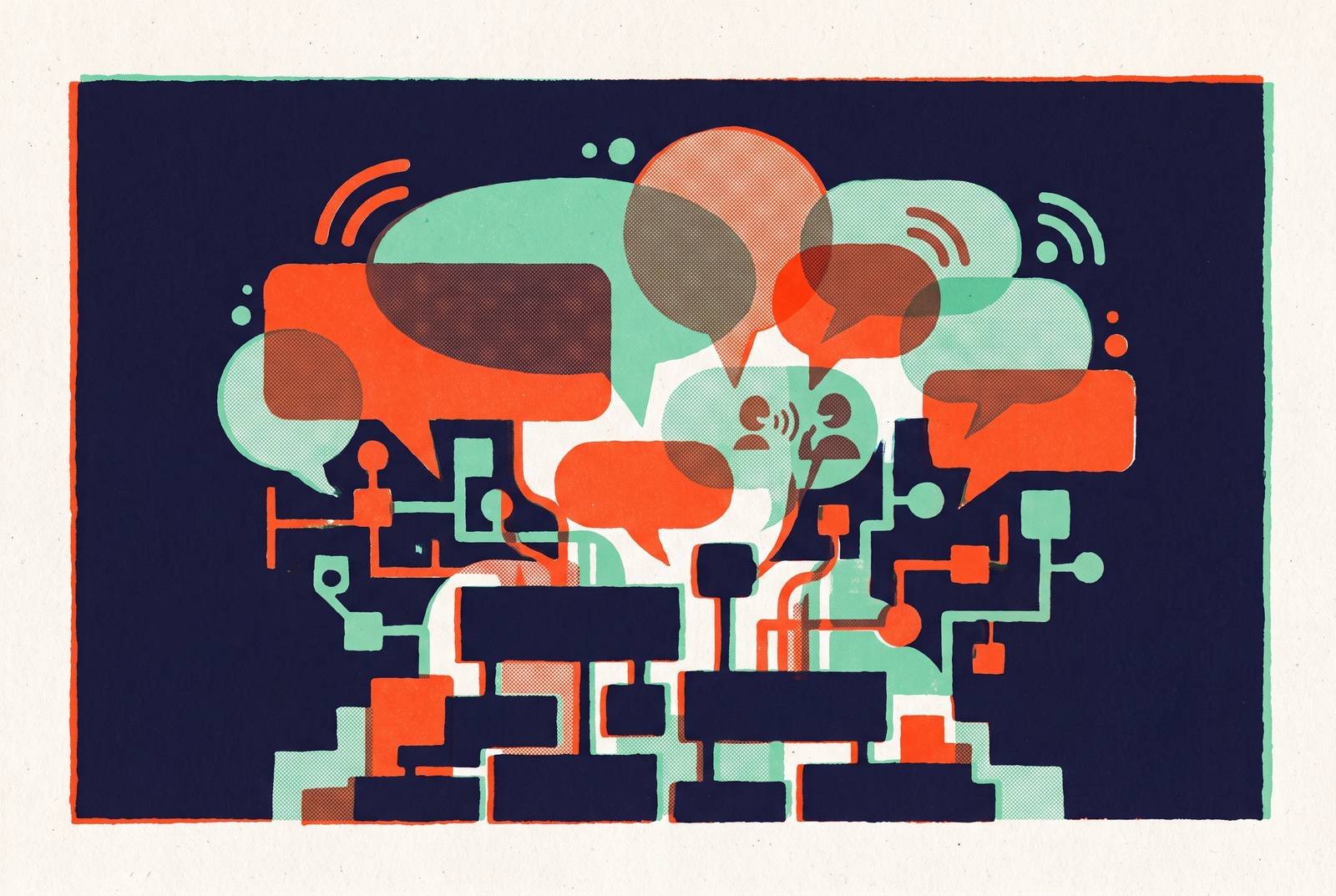 Cover illustration for “The Startups Defining Conversational AI Advertising From the Ground Up Not the Banner Ad Era”