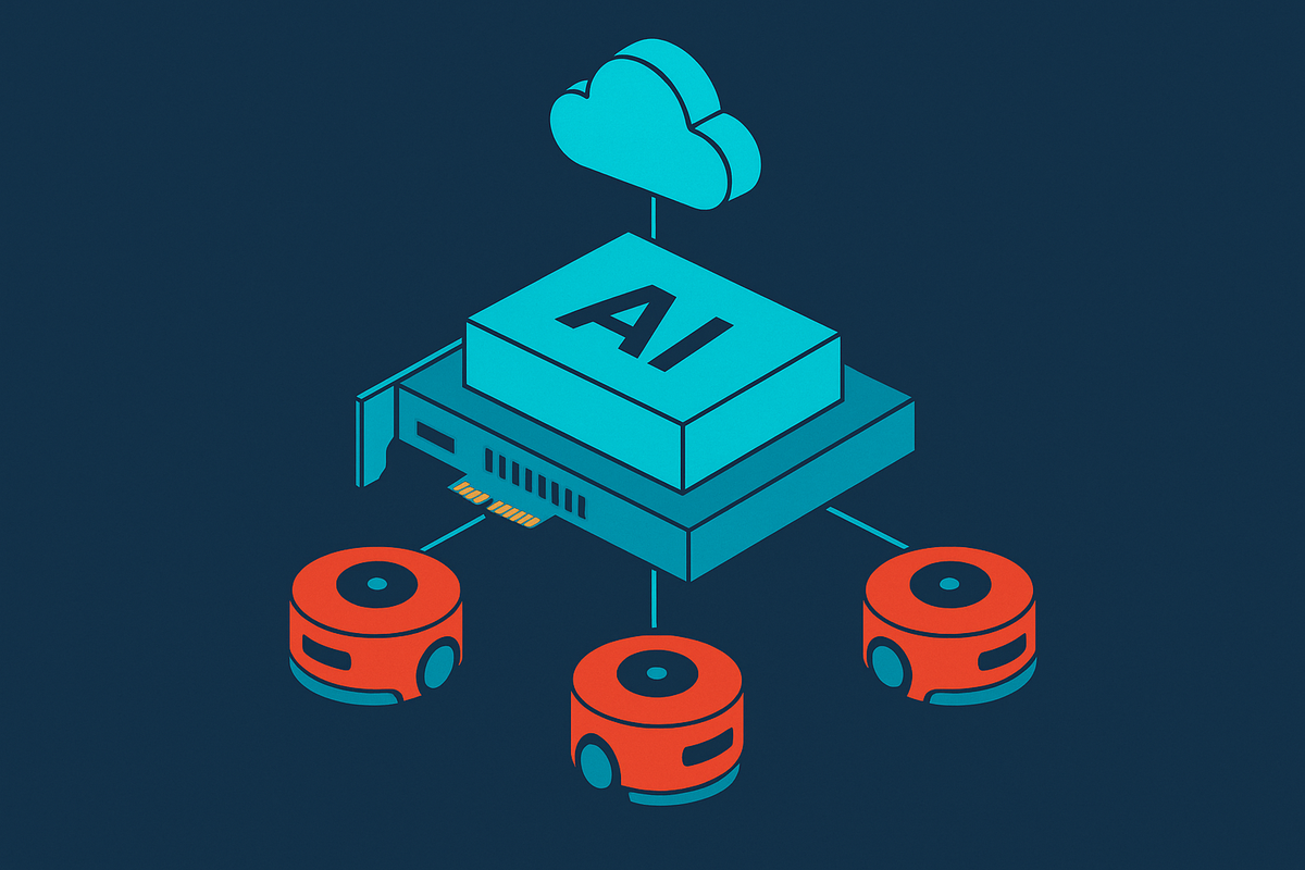 Cover illustration for “Qualcomm Cloud AI 100 Ultra Inference Card for Robot Fleet Backend Services”