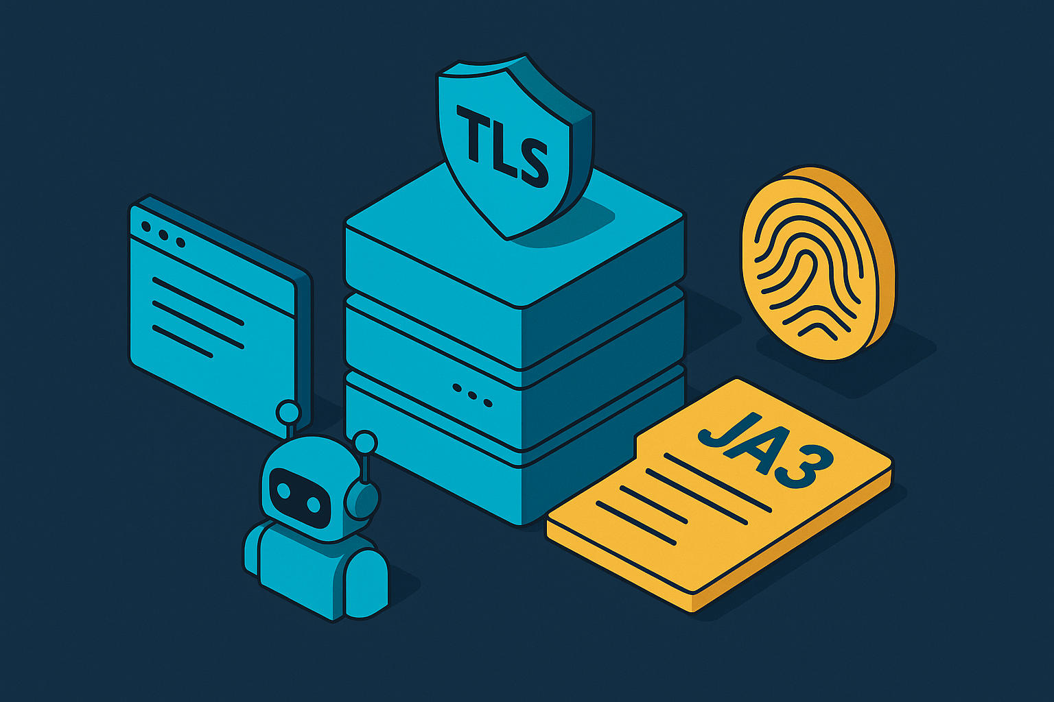 Cover illustration for “TLS Fingerprinting and JA3 Signatures in Bot Detection”