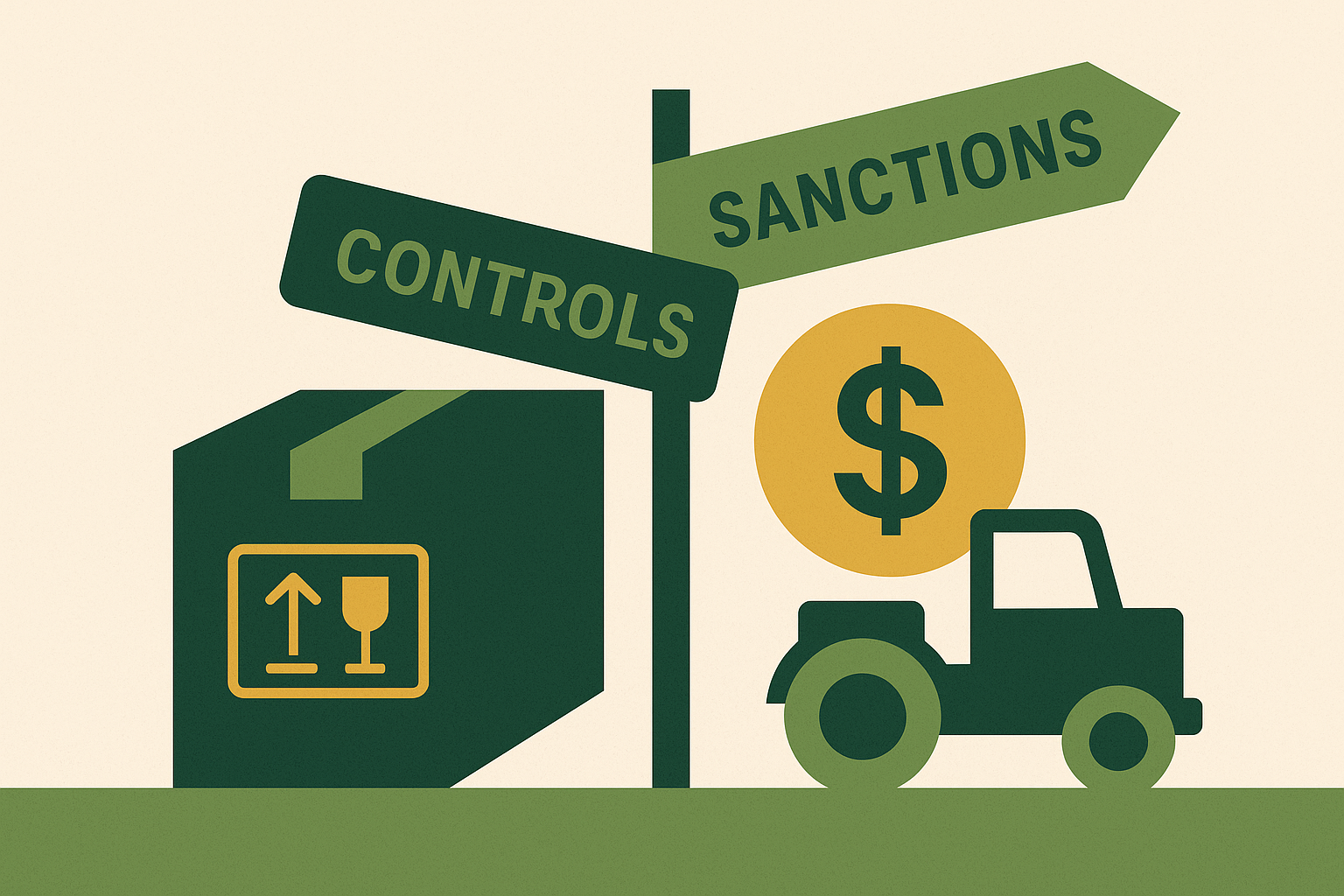 Cover illustration for “Dual-Use Goods Export Controls and Sanctions Intersection”
