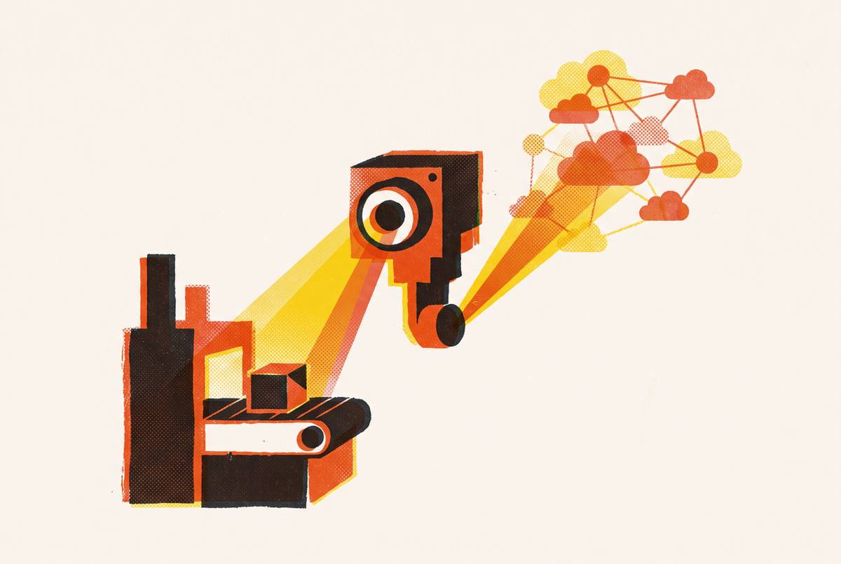 Cover illustration for “Edge vs. Cloud Inference for Industrial Computer Vision”