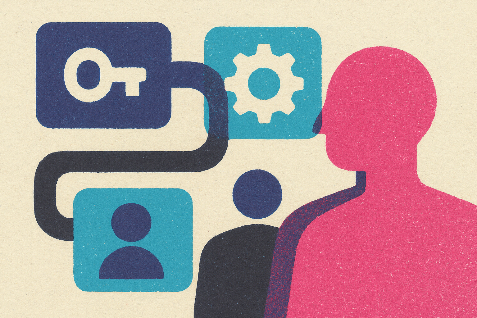 Cover illustration for “Identity Federation Between IdP and HRIS for Agent Pipelines”