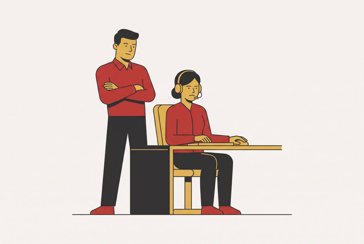 Cover illustration for “Rep Behavior Changes When Manager Is Present on Calls”