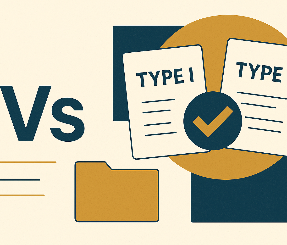 Cover illustration for “Type I vs Type II SOC Report Distinctions”