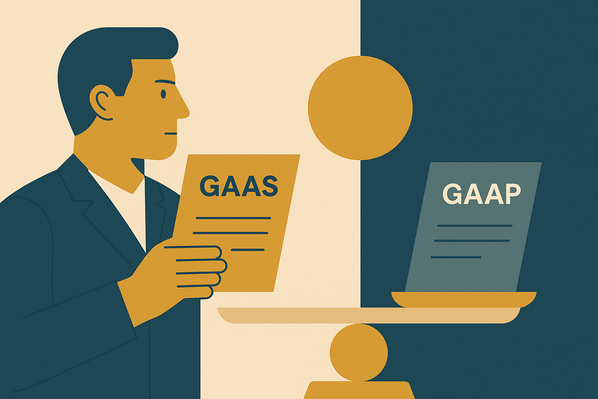 Cover illustration for “GAAS vs GAAP in Financial Reporting”