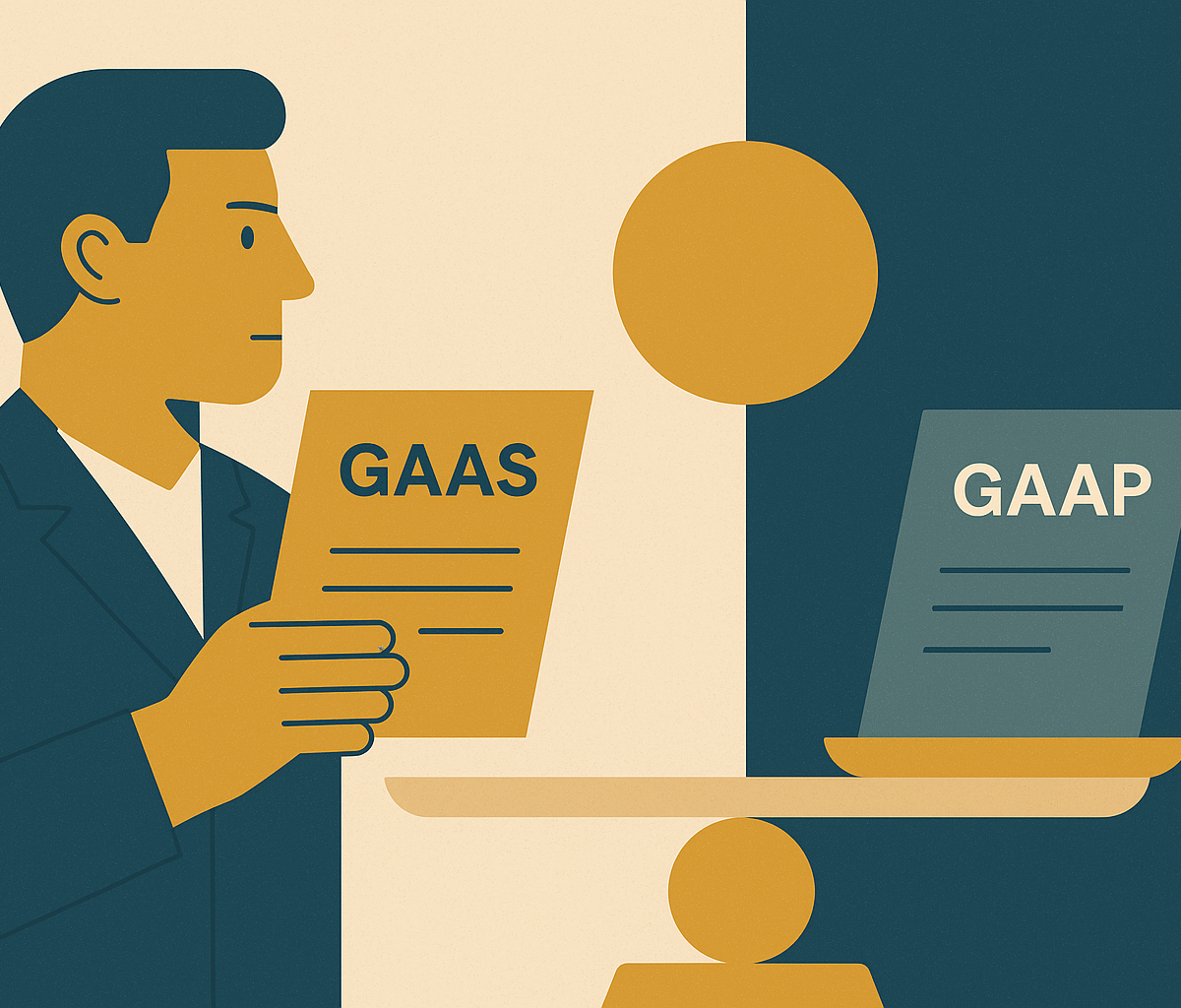 Cover illustration for “GAAS vs GAAP in Financial Reporting”