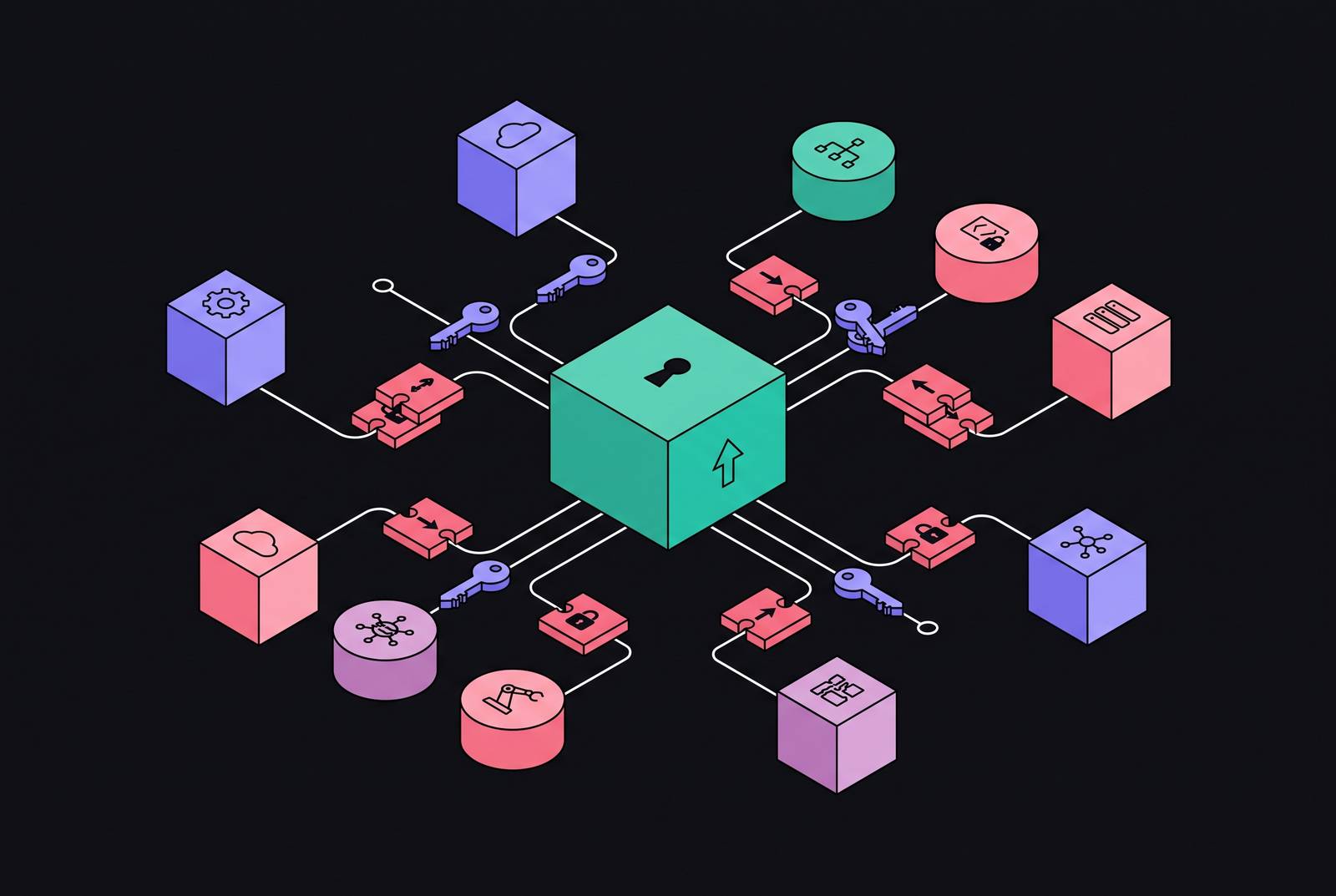 Cover illustration for “OAuth 2.0 Scopes and Non-Human Identities in Multi-Agent Systems”