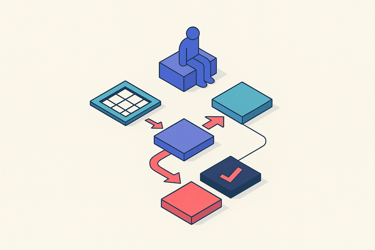 Cover illustration for “Agentic Design Patterns for Multi-Step Workflow Orchestration”