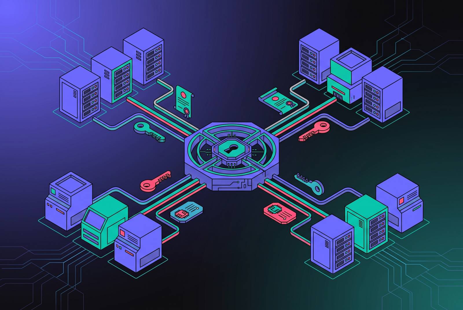 Cover illustration for “Machine Identity Management Outside the AI Agent Context”