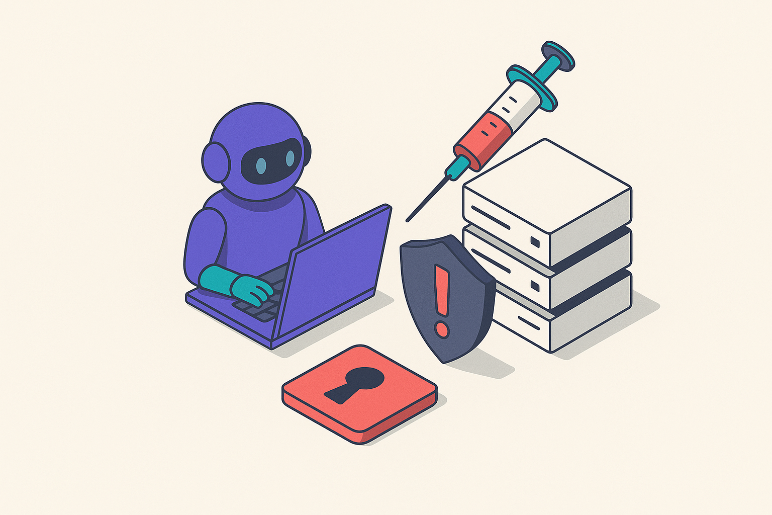 Cover illustration for “Prompt Injection Attacks on Production Agents”