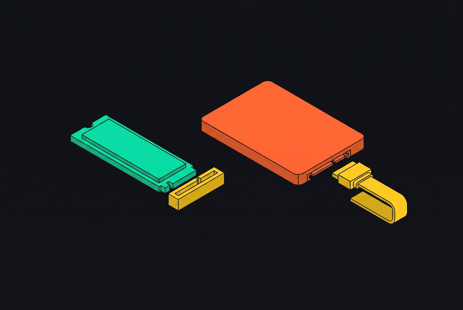 Cover illustration for “Storage Choices in Community PC Builds NVMe vs SATA”