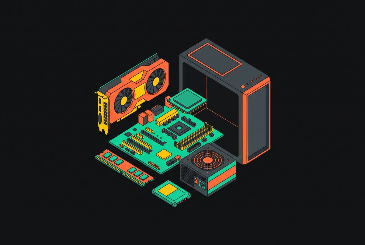 Cover illustration for “Budget Gaming PC Parts Choices Under 1000 Dollars”
