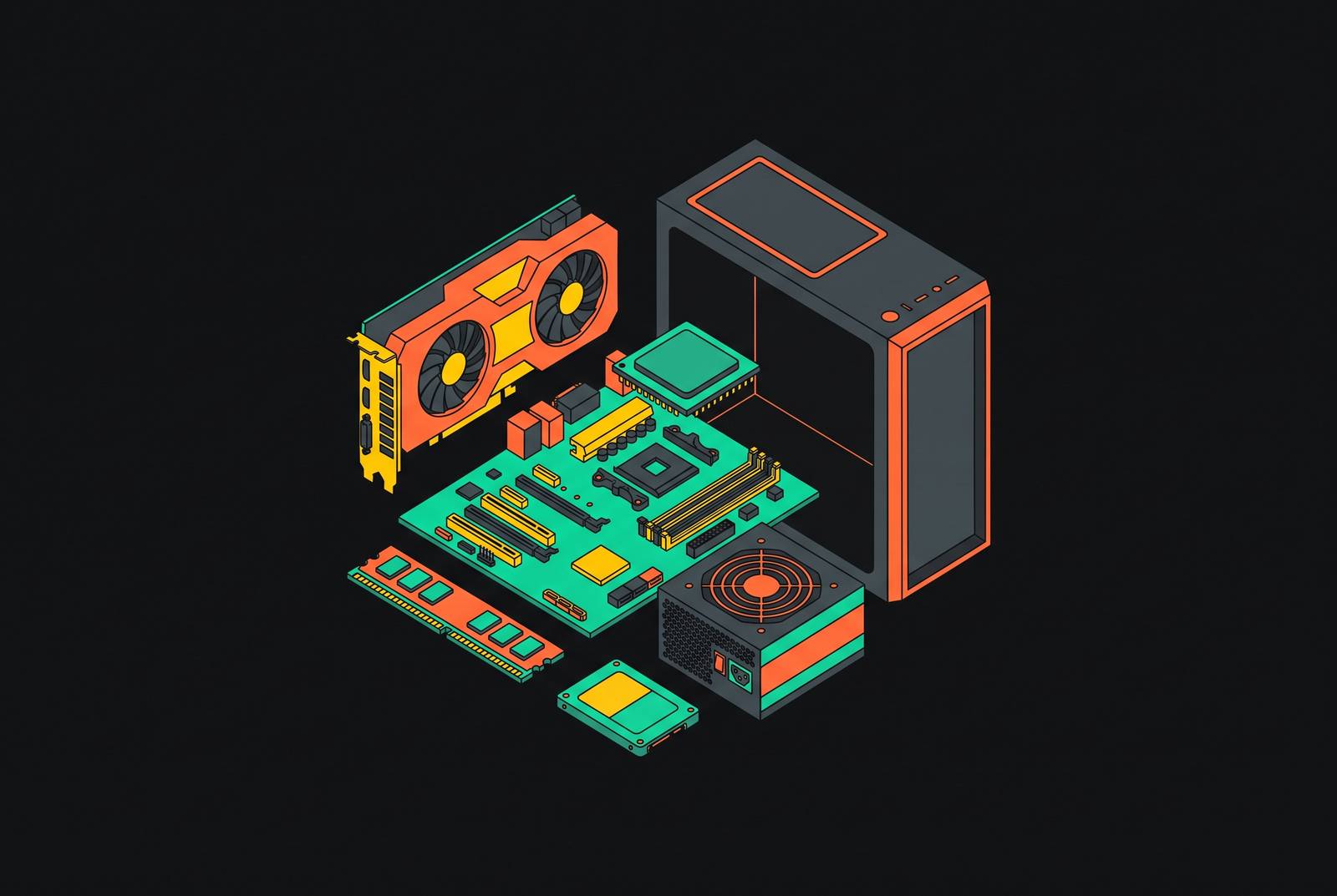 Cover illustration for “Budget Gaming PC Parts Choices Under 1000 Dollars”