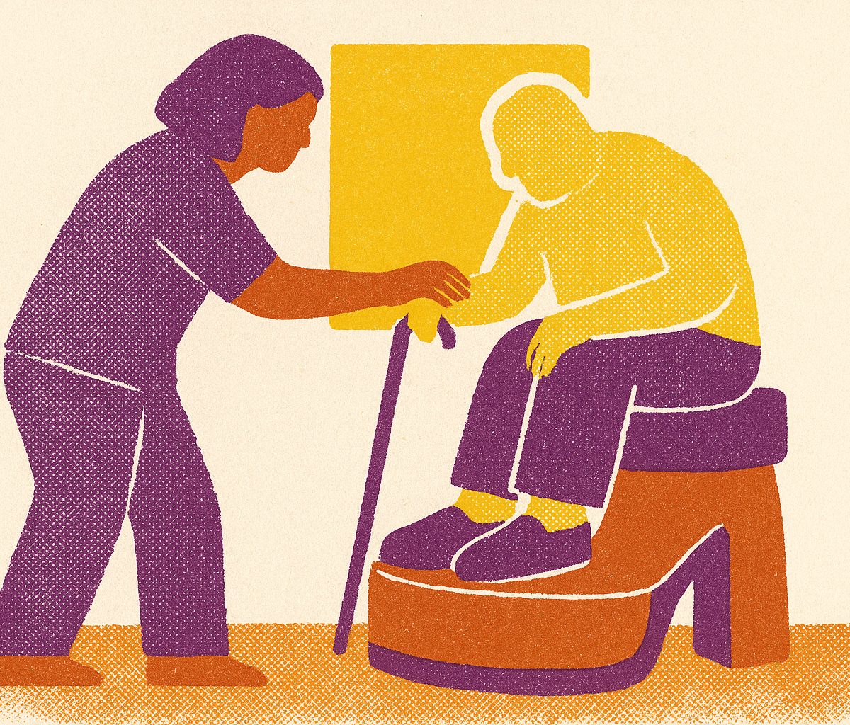 Cover illustration for “platforms that help family caregivers get paid through Medicaid”