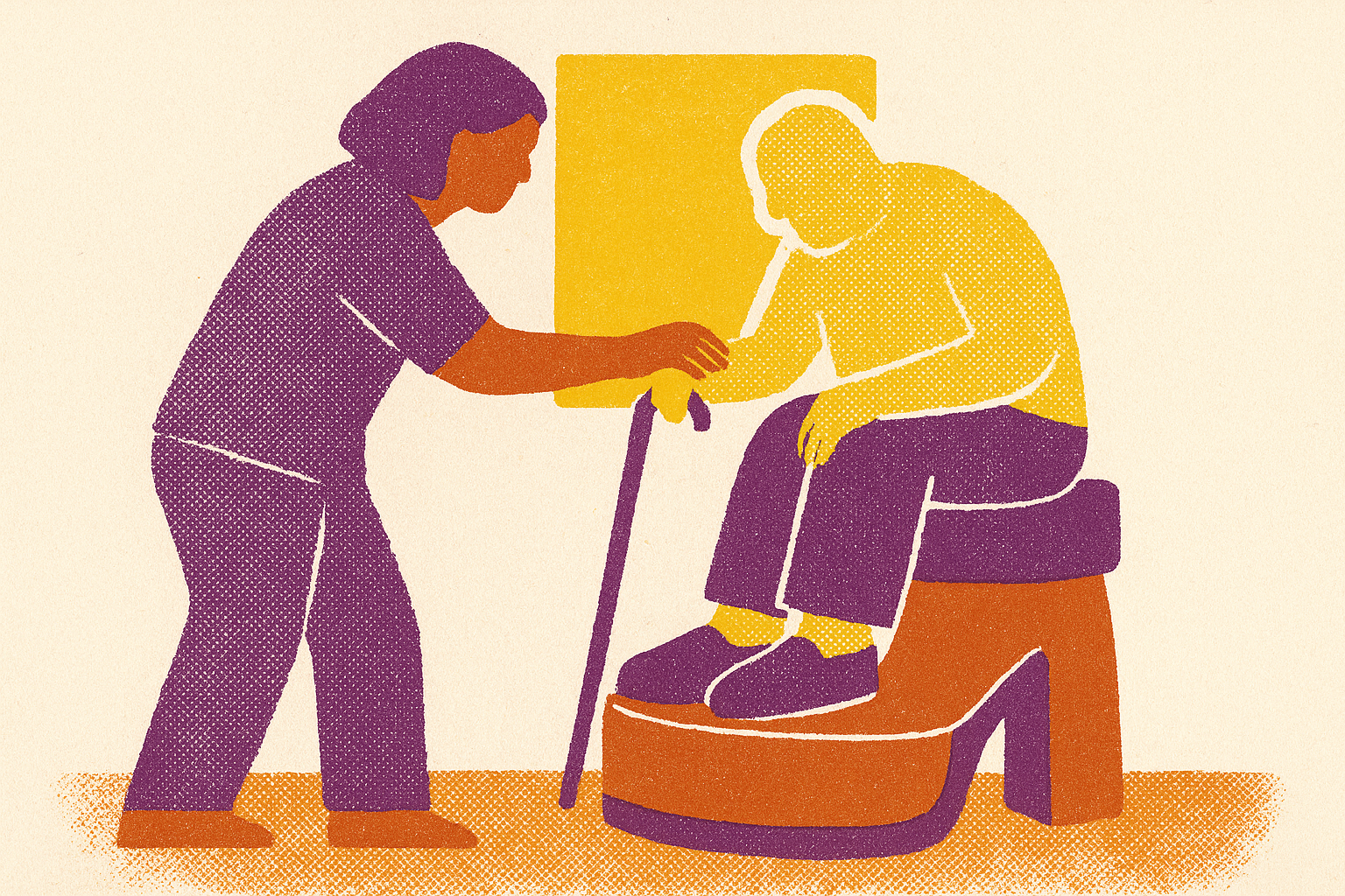 Cover illustration for “platforms that help family caregivers get paid through Medicaid”