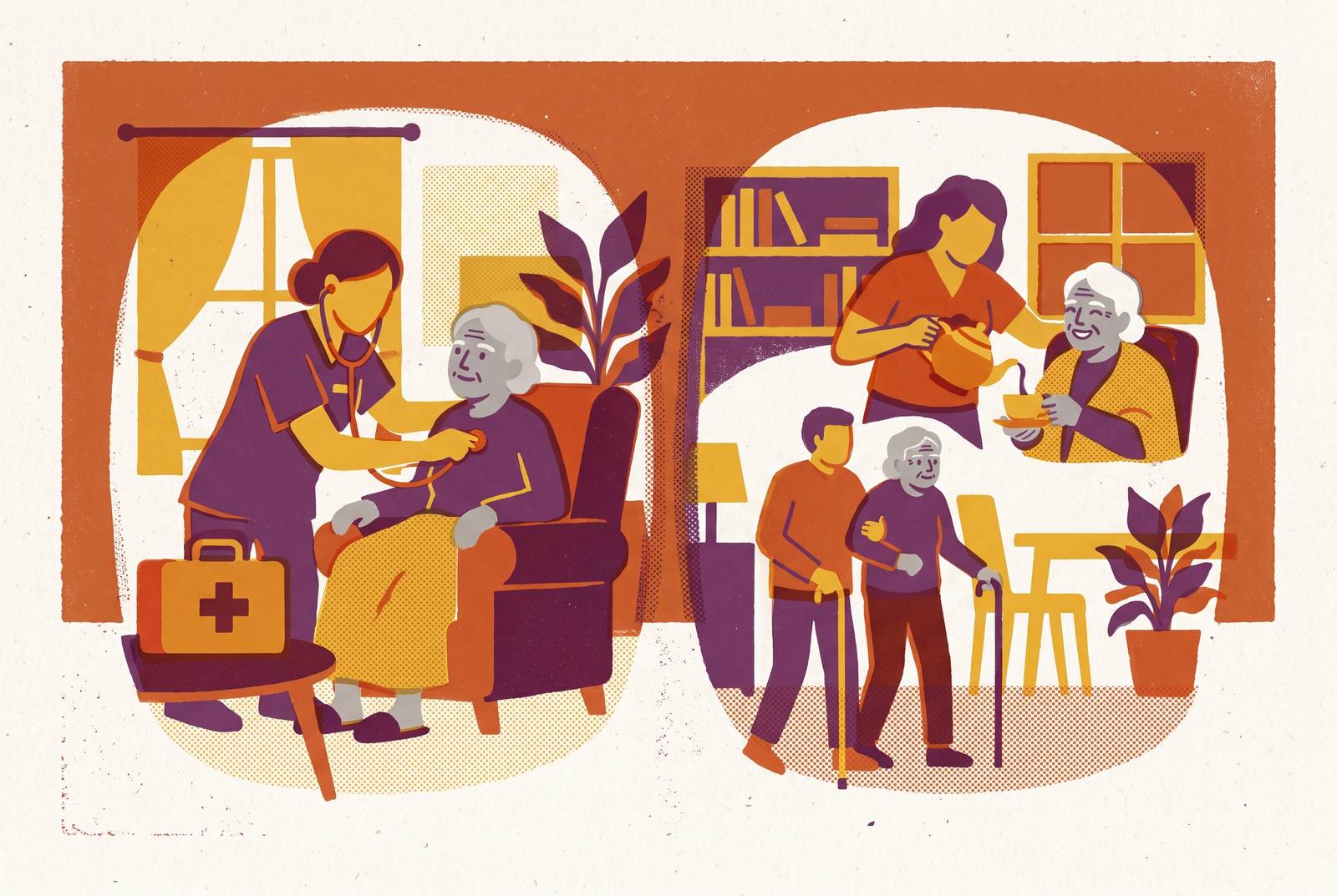 Cover illustration for “Home Health Care vs Home Care Key Differences”