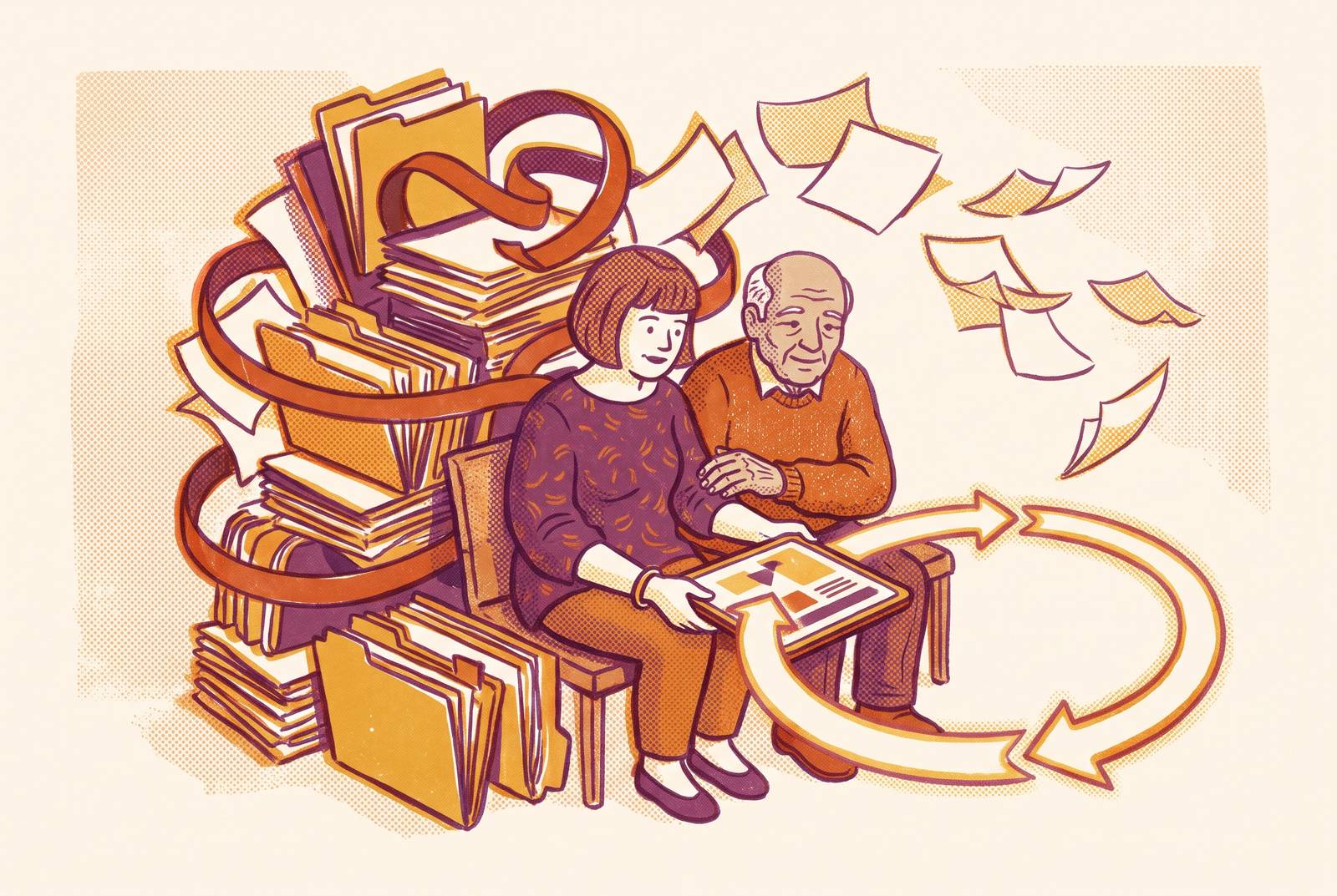 Cover illustration for “How Eldercare Families Are Escaping the Medicaid Paperwork Trap With Full-Cycle Enrollment Technology”