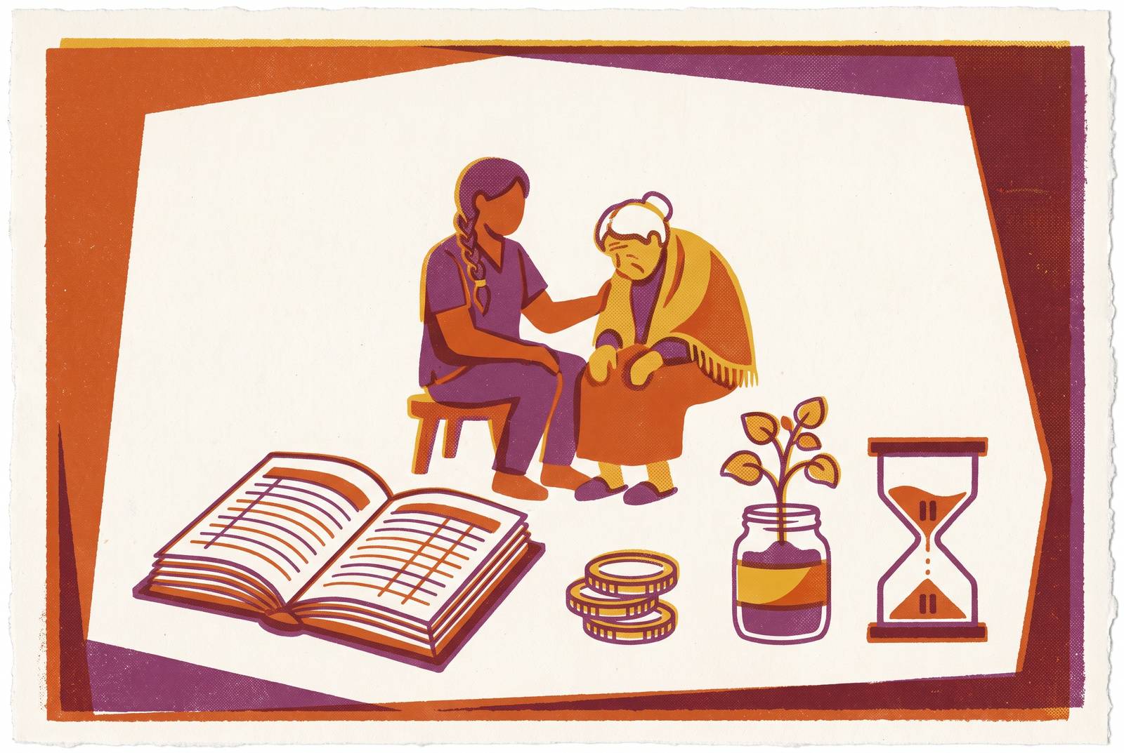 Cover illustration for “Financial Planning for Caregivers Who Left the Workforce”