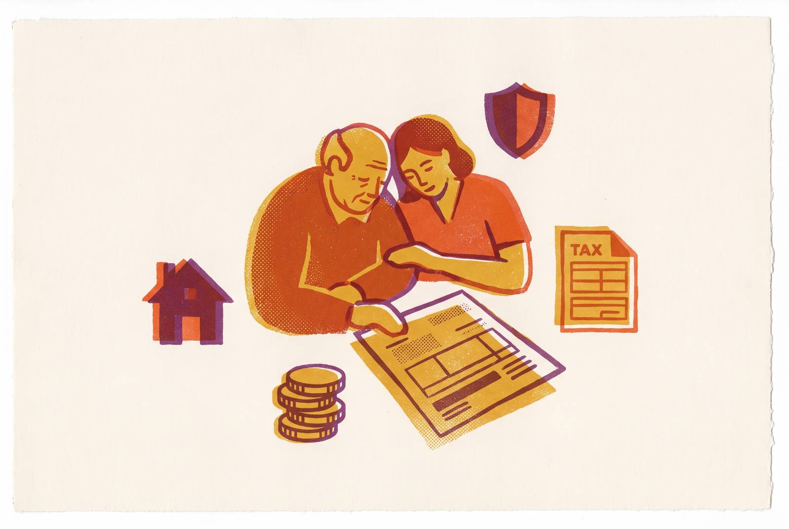 Cover illustration for “Tax Breaks Seniors and Family Caregivers Can Claim Together”