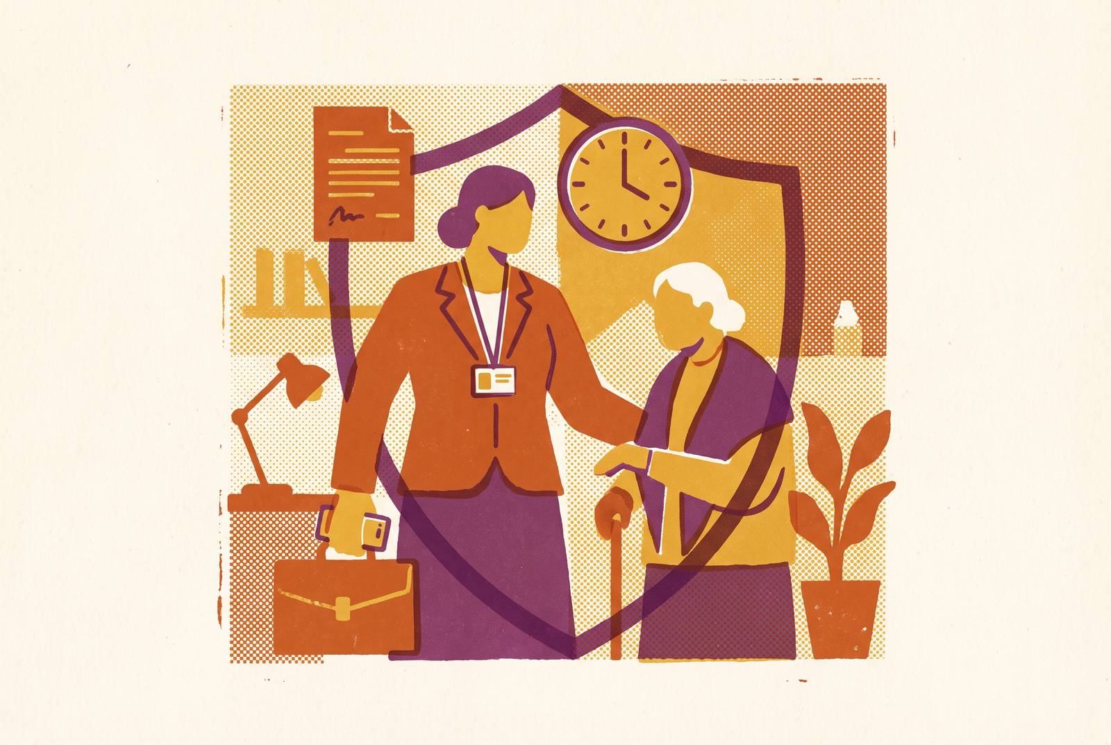 Cover illustration for “Workplace Rights and Protections for Employed Caregivers”