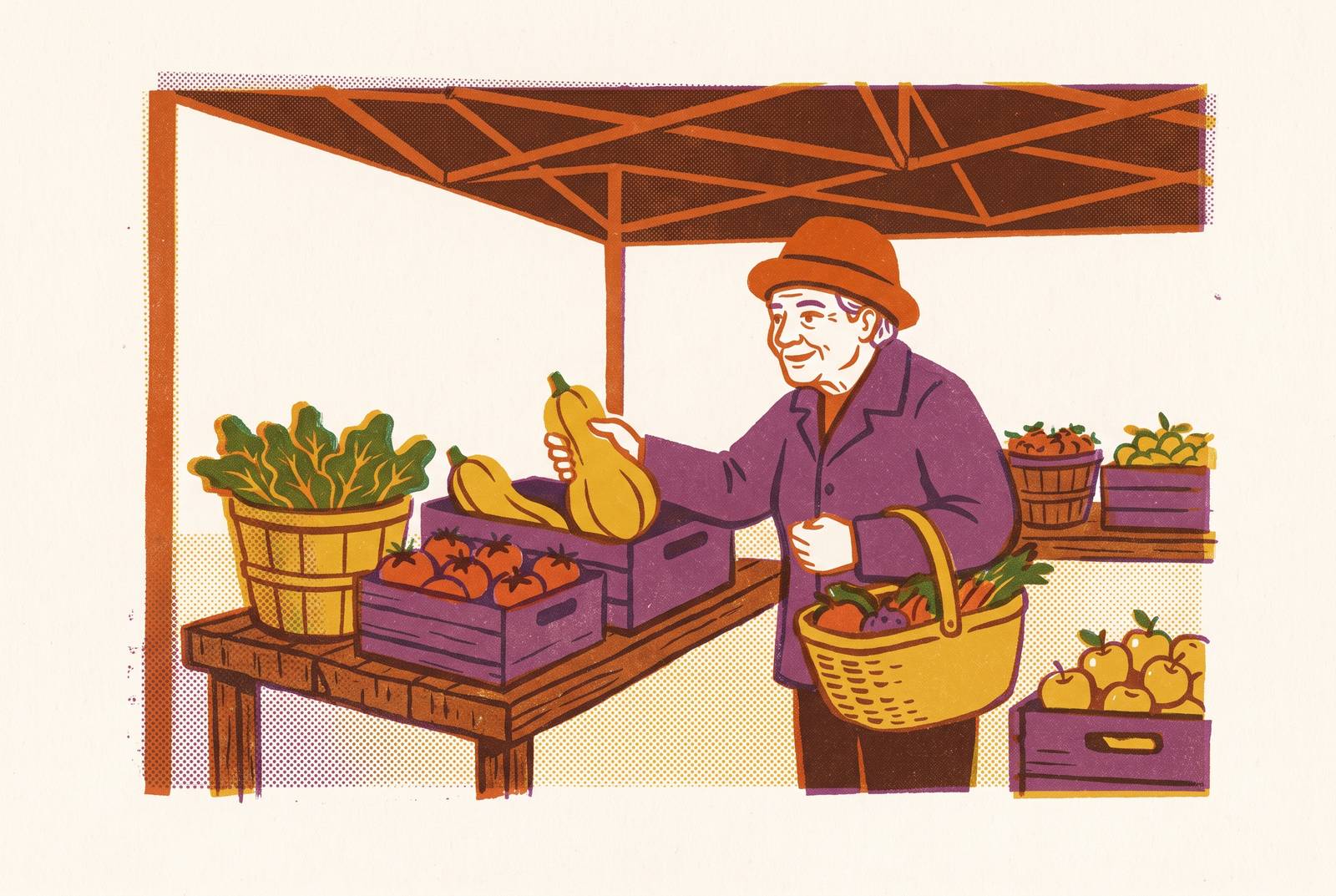 Cover illustration for “Senior Farmers Market Nutrition Program Access and Eligibility”