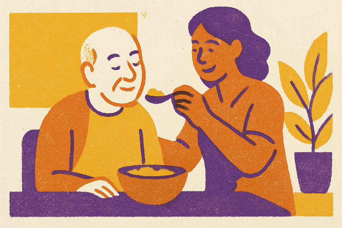 Cover illustration for “services that help family members get paid to care for a loved one at home”