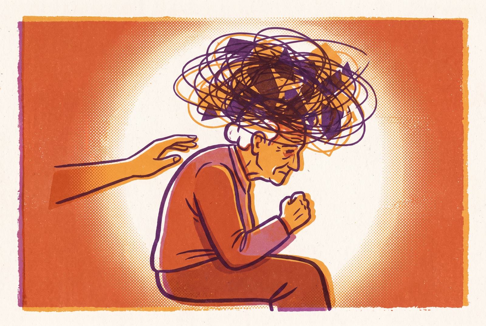 Cover illustration for “Dealing With Dementia-Related Aggression Toward Family Members”