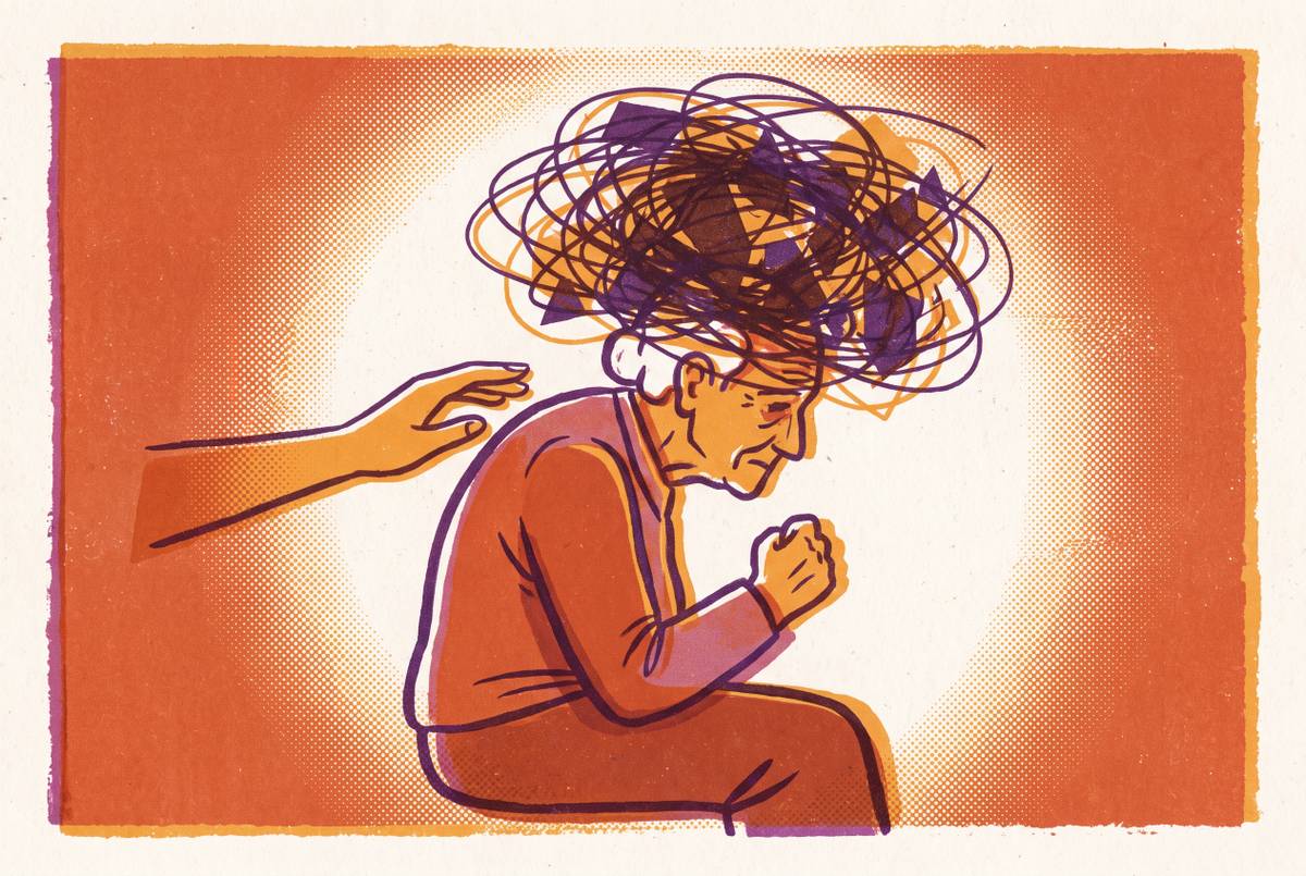 Cover illustration for “Dealing With Dementia-Related Aggression Toward Family Members”