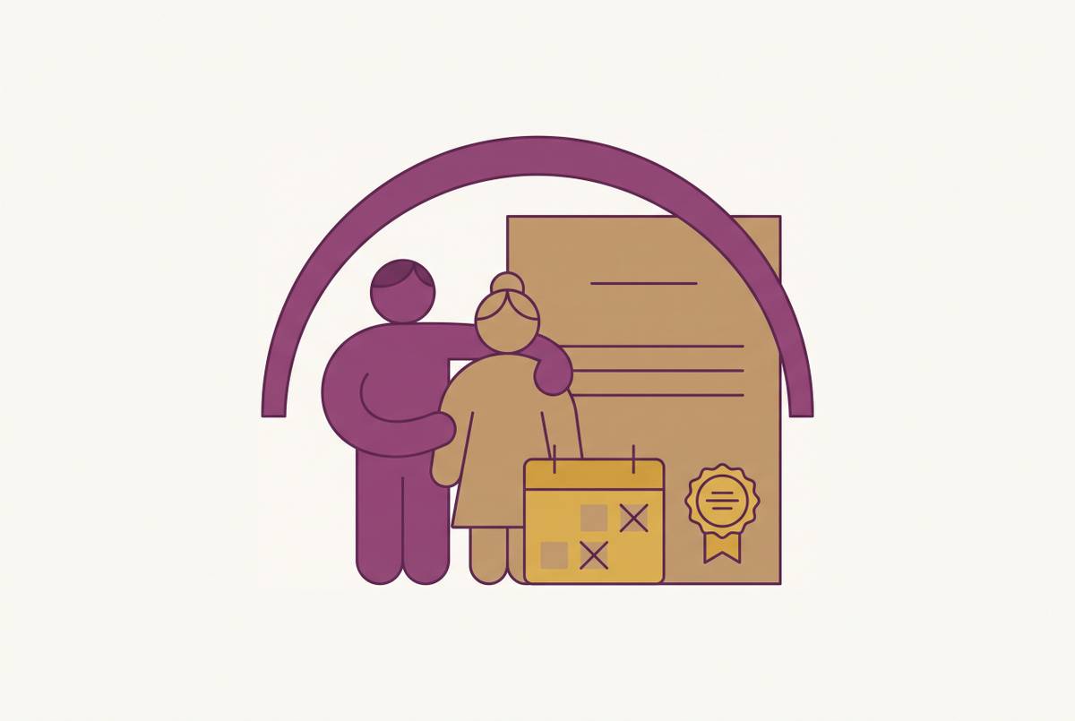 Cover illustration for “Paid Family Leave Laws That Cover Caregiving for a Parent or Spouse”