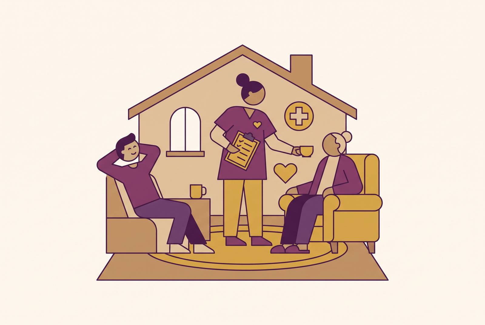 Cover illustration for “Medicare-Funded Home Health Services That Reduce Caregiver Burden”