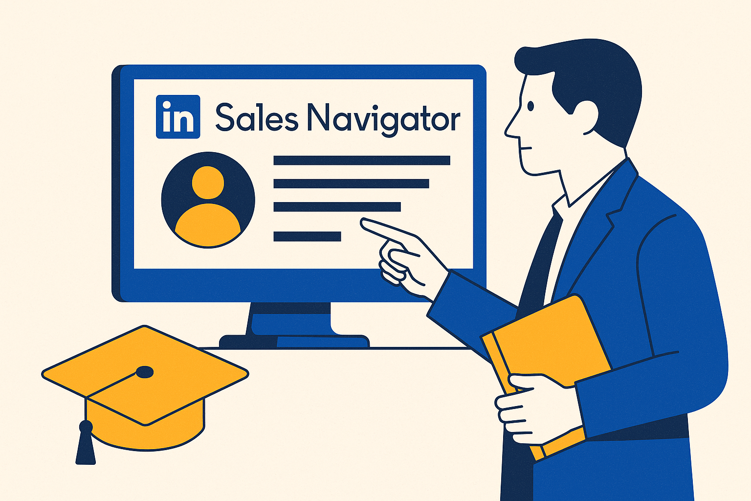 Cover illustration for “LinkedIn Sales Navigator Training for B2B Founders”