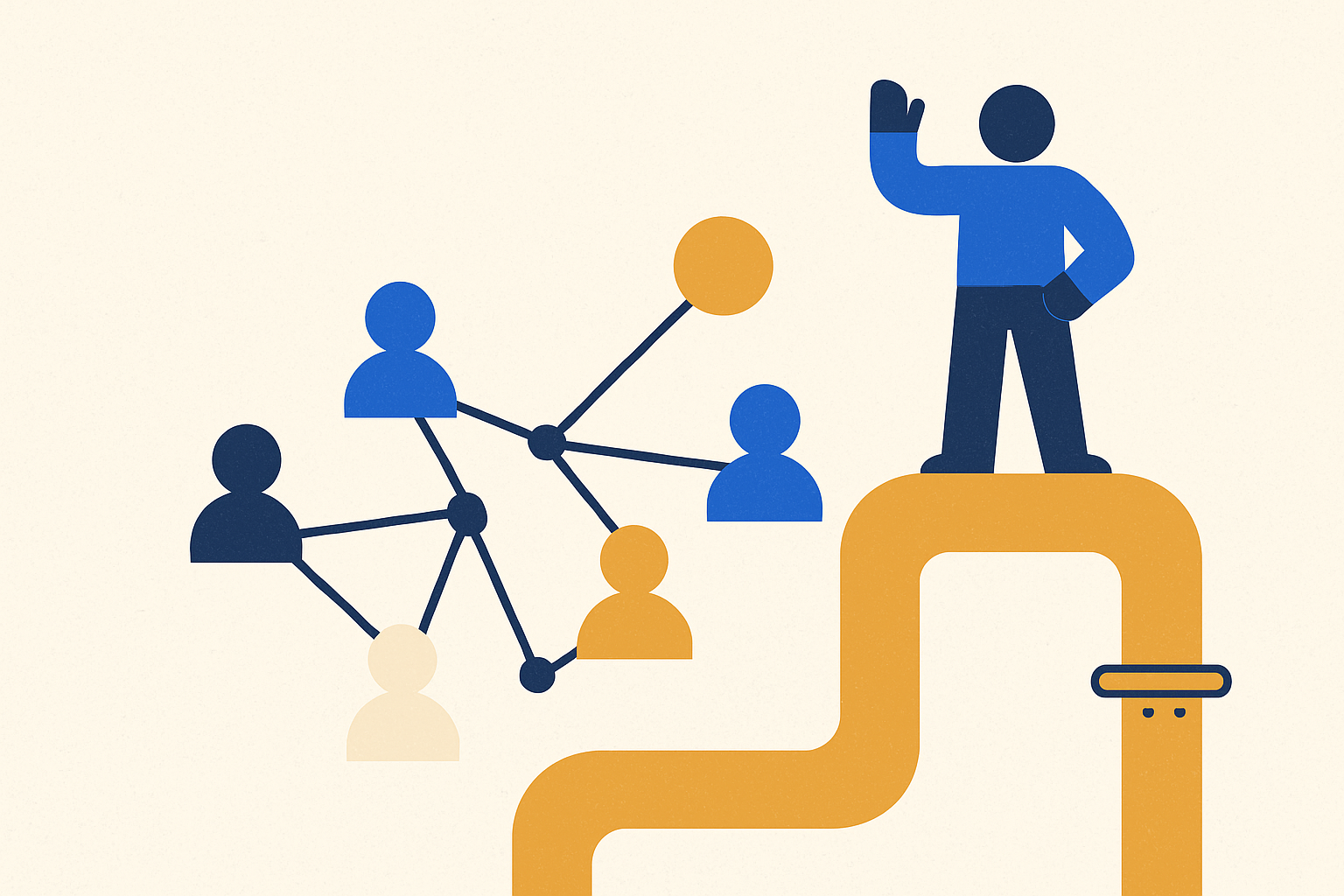 Cover illustration for “Community Building as Organic Pipeline for B2B SaaS”