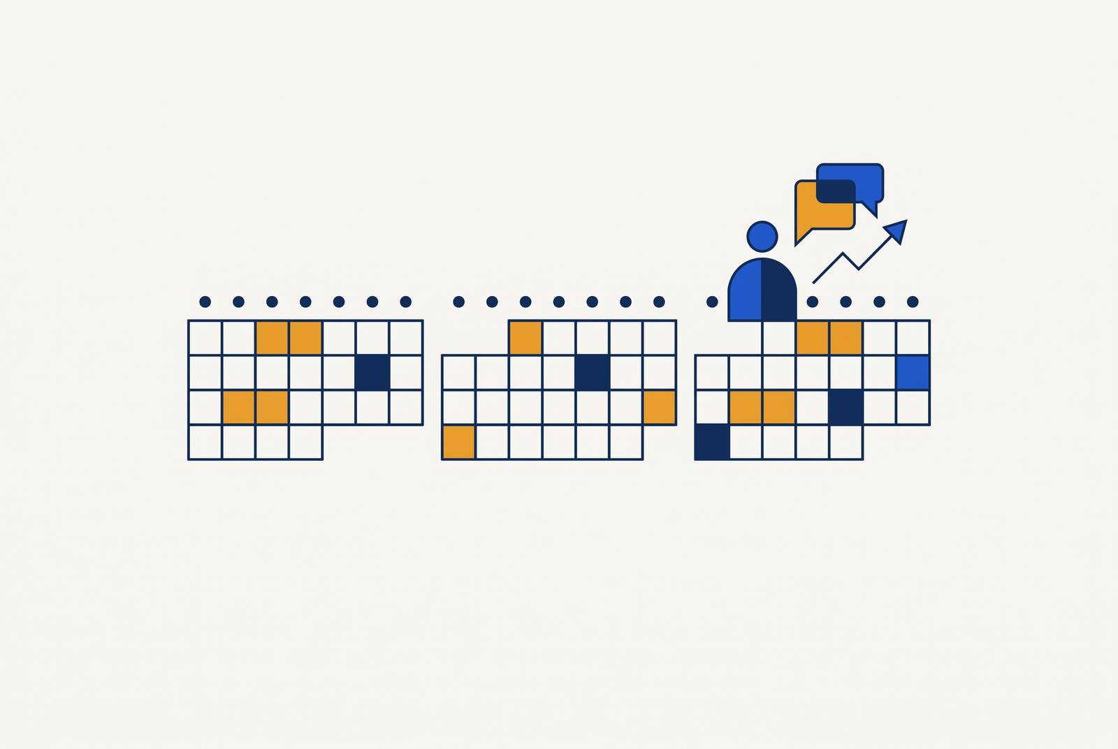 Cover illustration for “What a 90-Day LinkedIn Content Calendar Looks Like for a SaaS Founder”