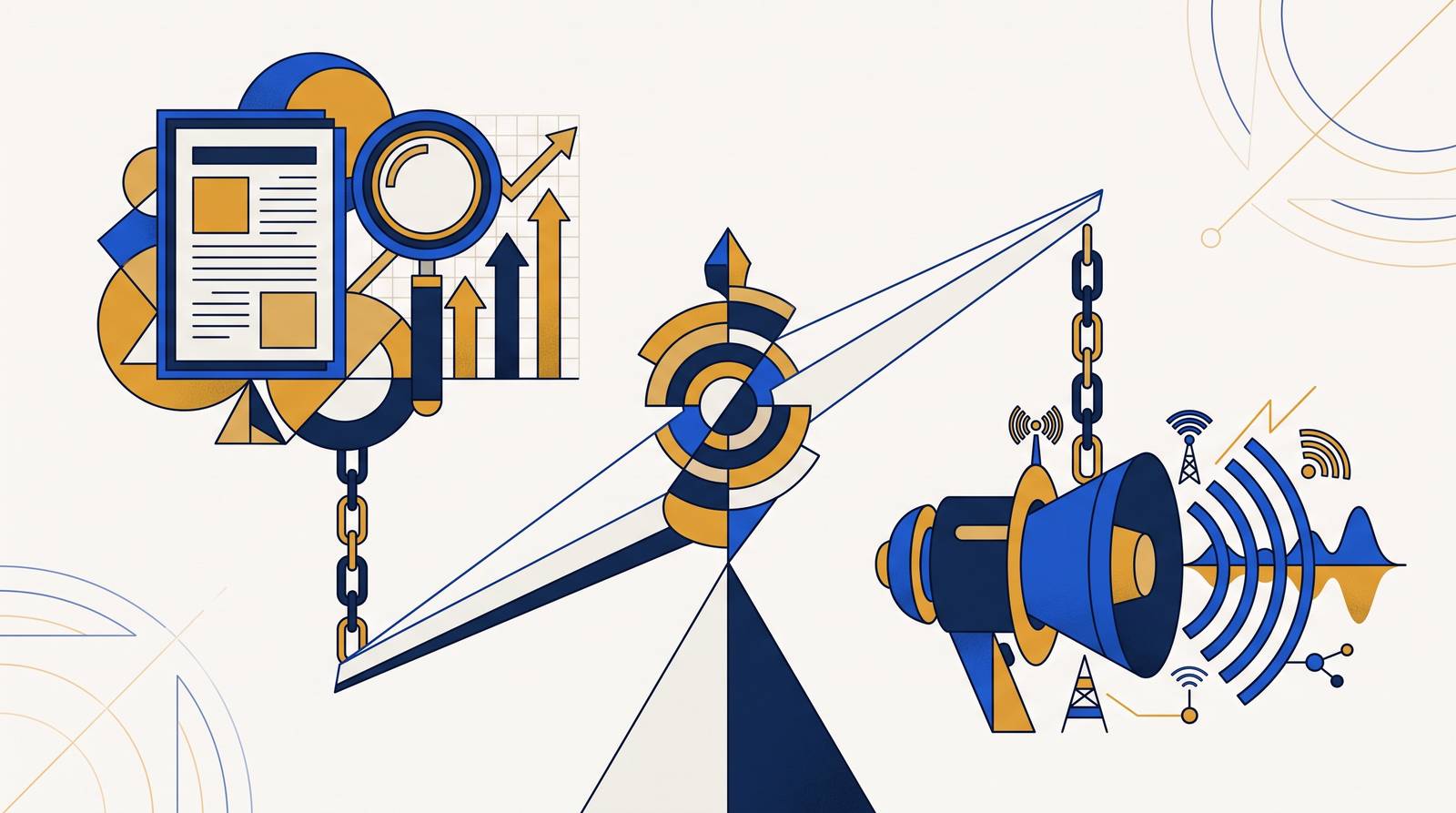 Cover illustration for “B2B SaaS Analyst Relations vs Media Relations Tradeoffs”