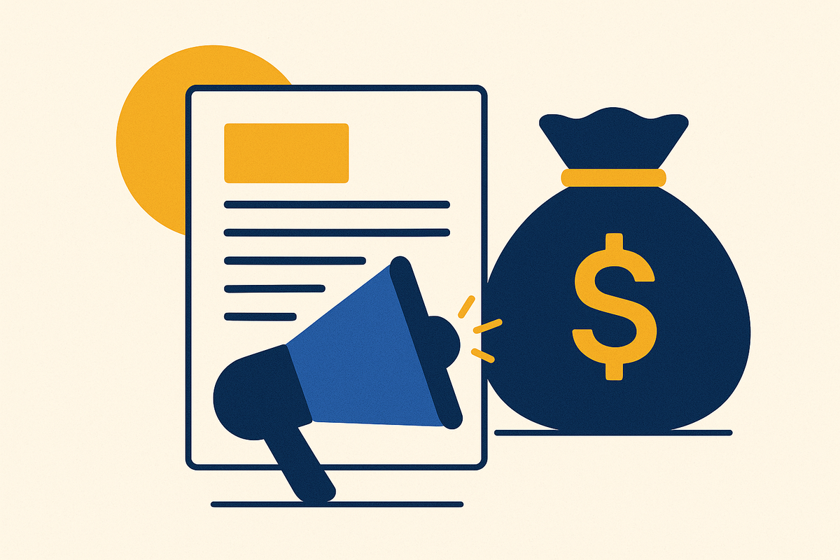Cover illustration for “Press Release Examples for B2B SaaS Funding Announcements”