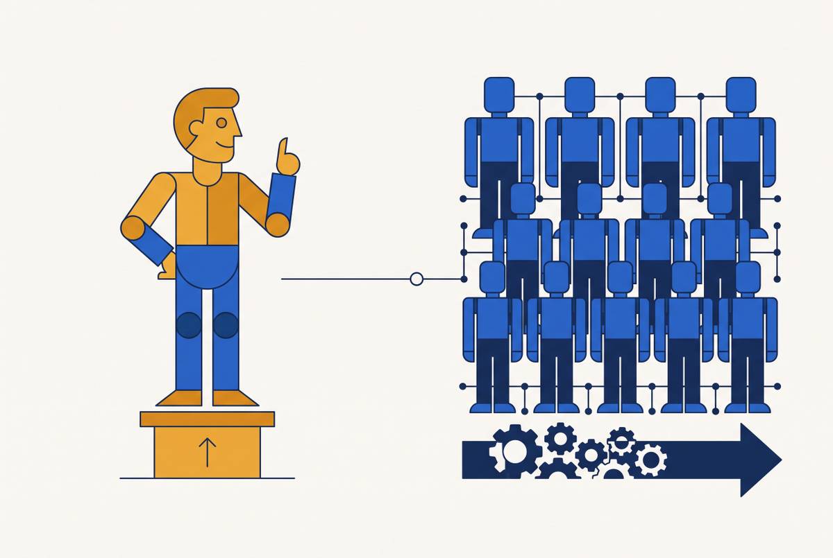 Cover illustration for “What Founder-Led Positioning Looks Like vs Corporate Positioning”