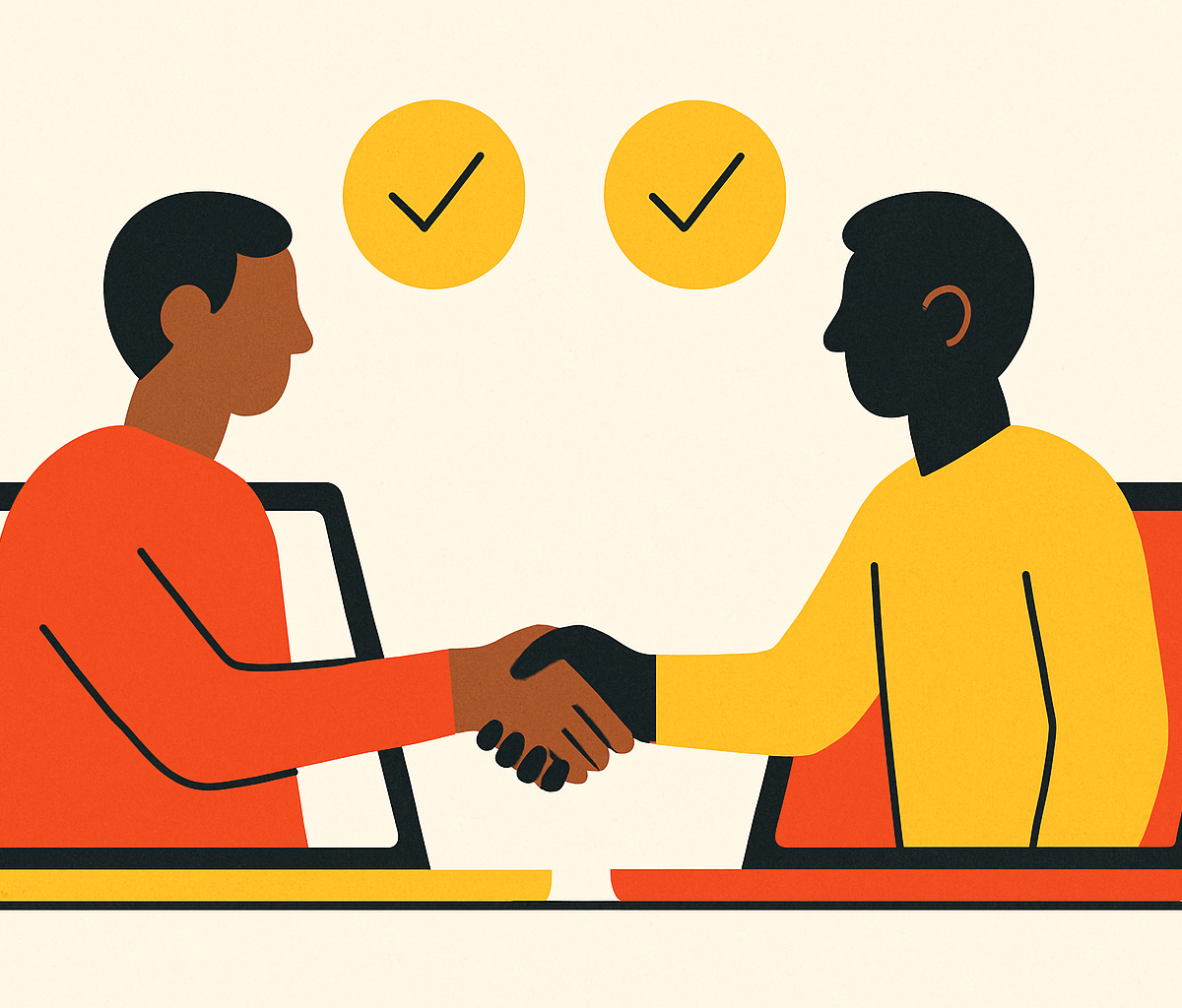 Cover illustration for “Accountability Partnerships Between Co-Founders at Different Companies”