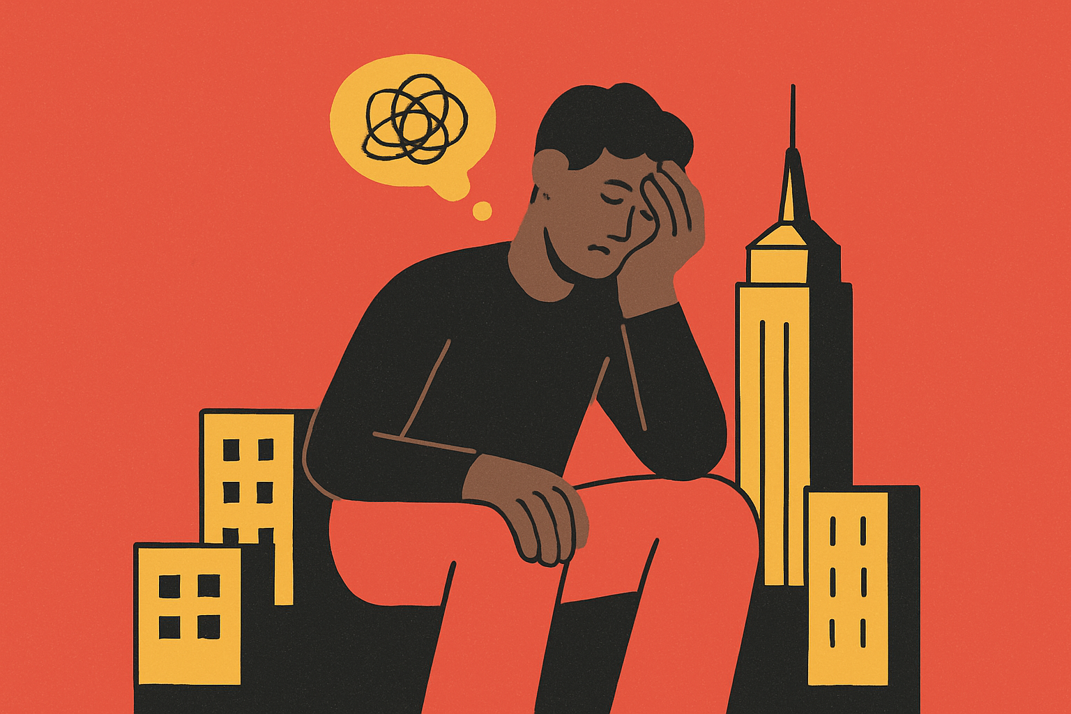 Cover illustration for “Mental Health and Burnout Among NYC Early-Stage Founders”