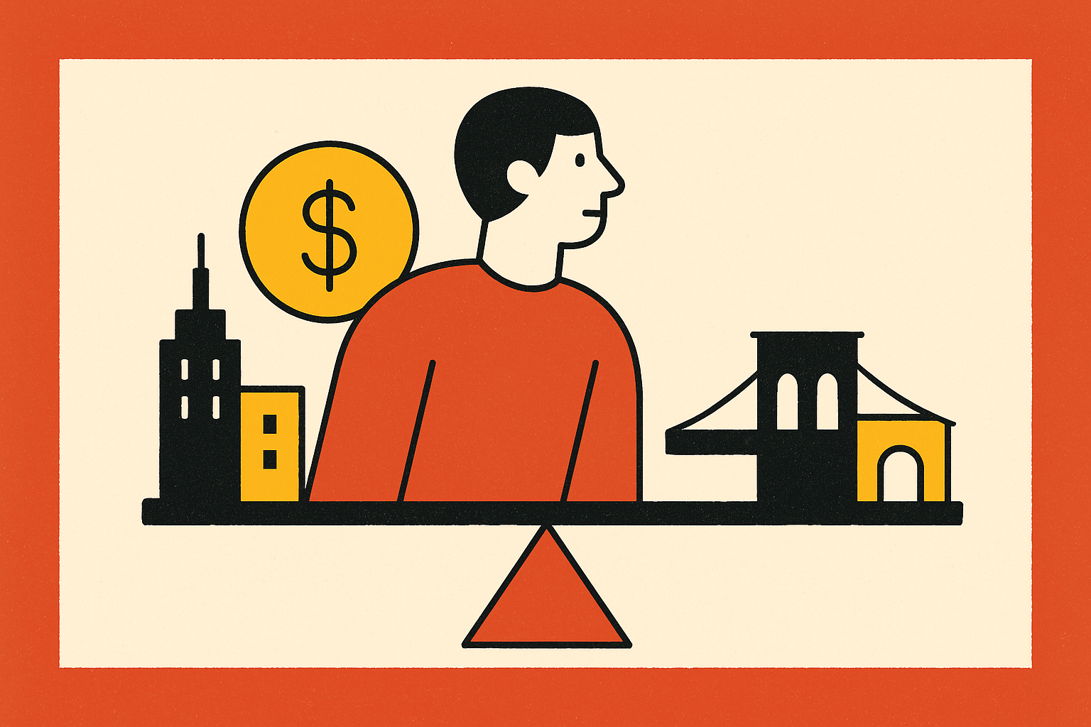 Cover illustration for “Cost of Living for Startup Founders in Manhattan vs Brooklyn”