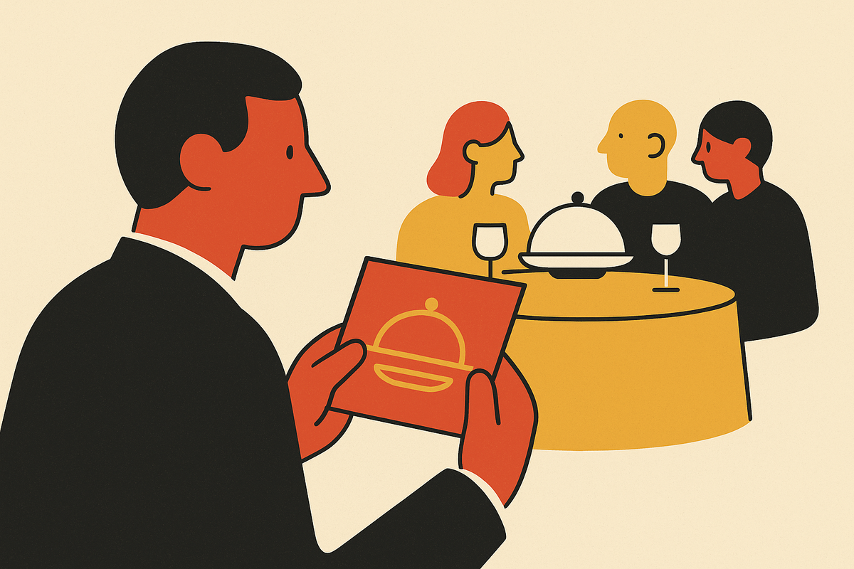 Cover illustration for “invite-only founder communities that prioritize in-person dinners over digital channels”