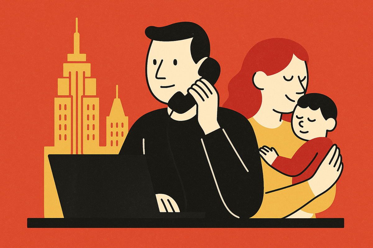 Cover illustration for “Managing a Relationship or Family as a NYC Startup Founder”